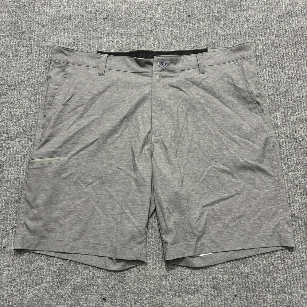 Hawke & Co Mens Chino Shorts Size 38/W Gray Zip Pocket‎ Flat Front Mid Rise